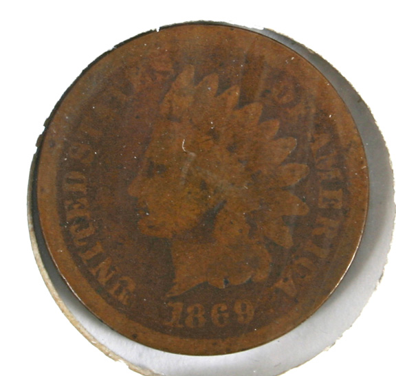 1869 Indian Head Cent Penny 4fed4