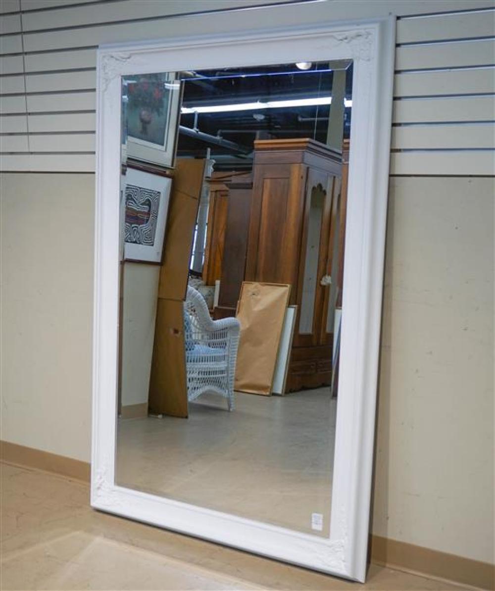 WHITE ENAMEL BEVEL EDGE FRAME MIRROR  31f480