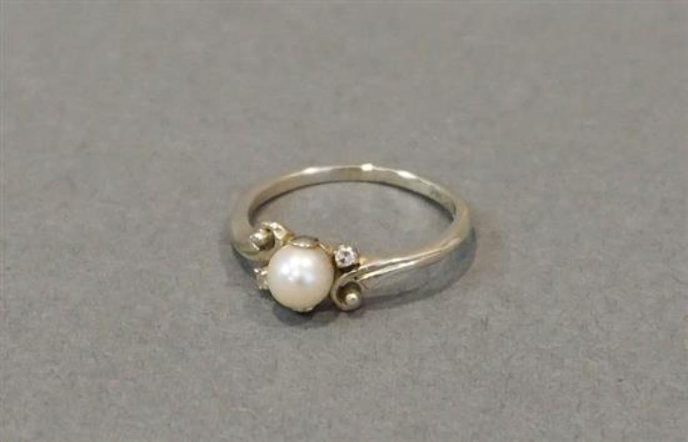 14-KARAT WHITE-GOLD, CULTURED PEARL