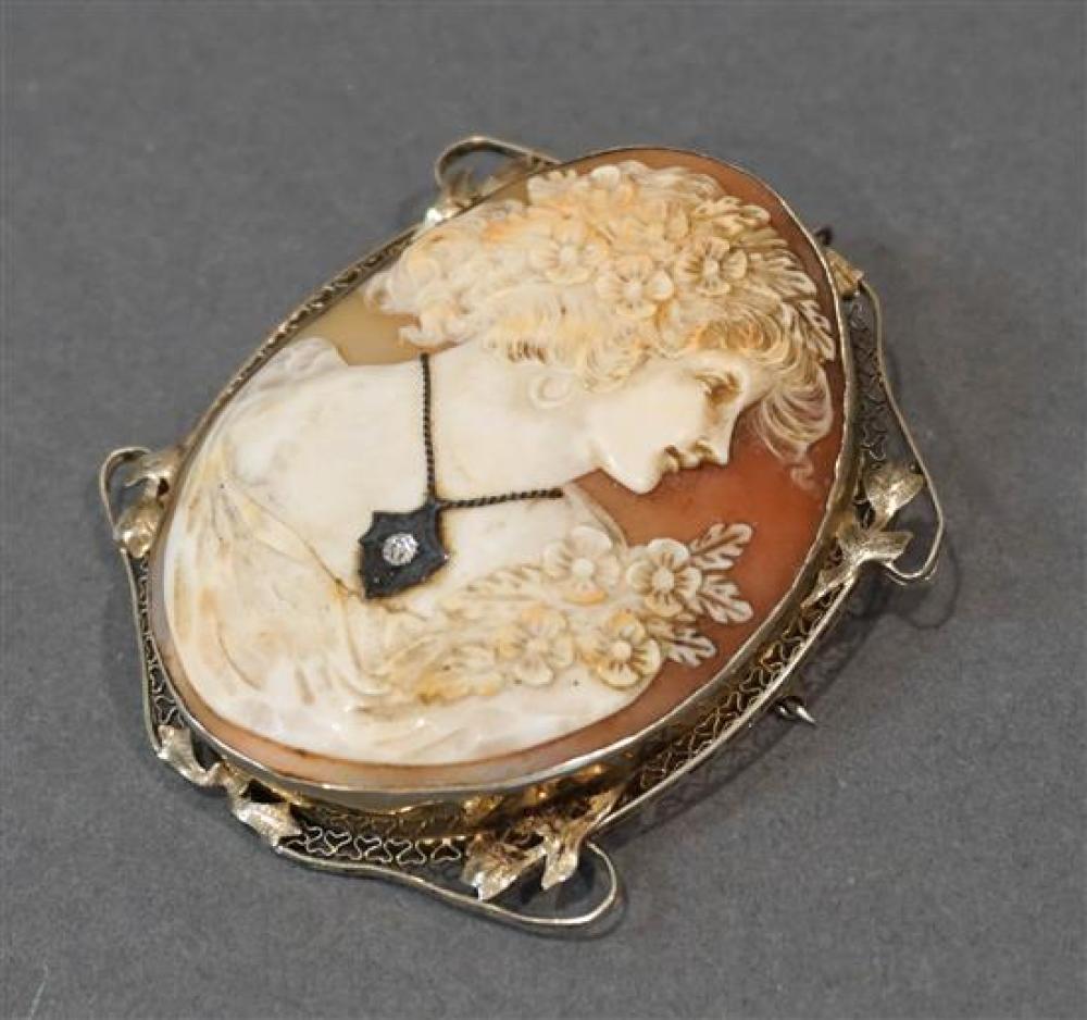 14 KARAT WHITE GOLD SHELL CAMEO 31f4a2