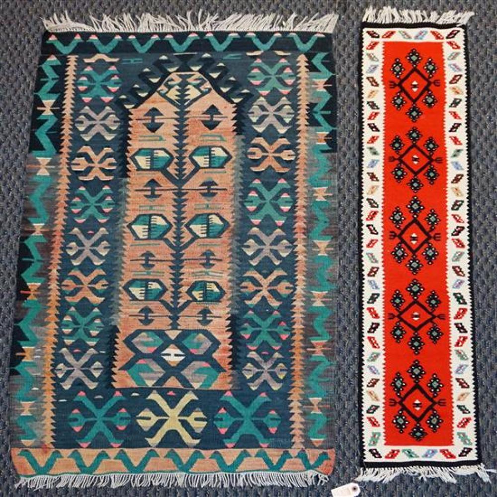 KILIM RUG AND A TABLE RUNNER LARGER  31f4ee