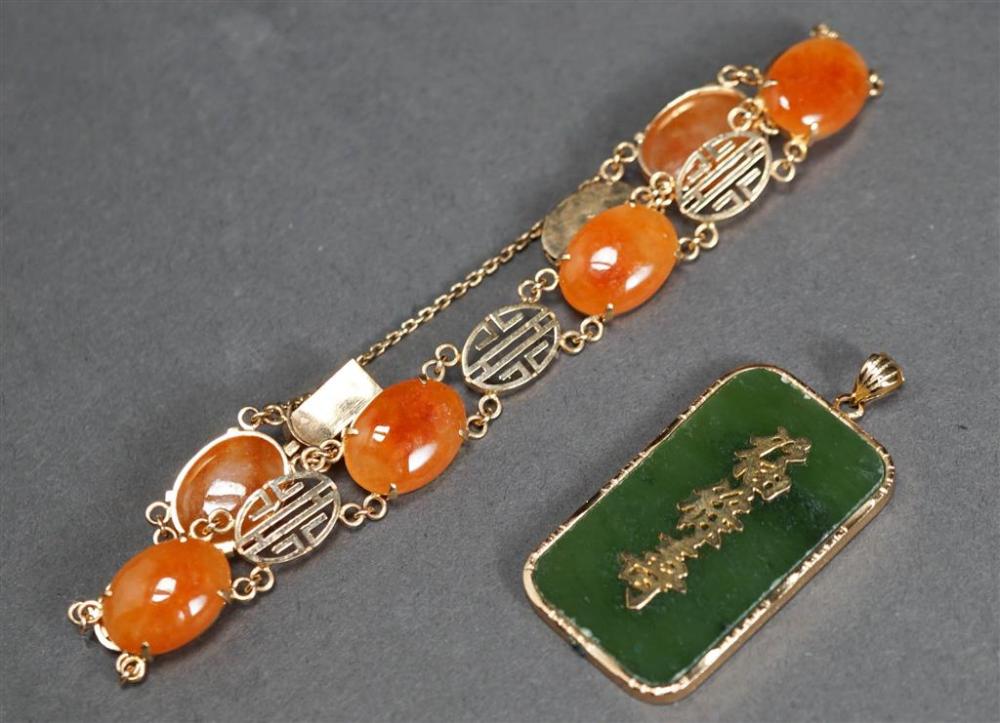 CHINESE 14-KARAT YELLOW-GOLD AND