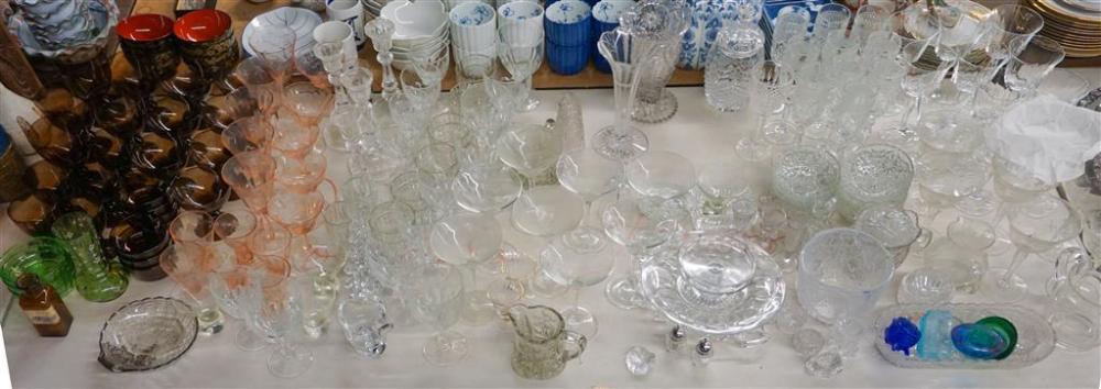 GROUP OF CLEAR AND COLORED GLASS