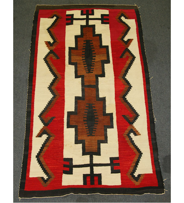 Large hand loomed wool Navajo blanket rug 502db