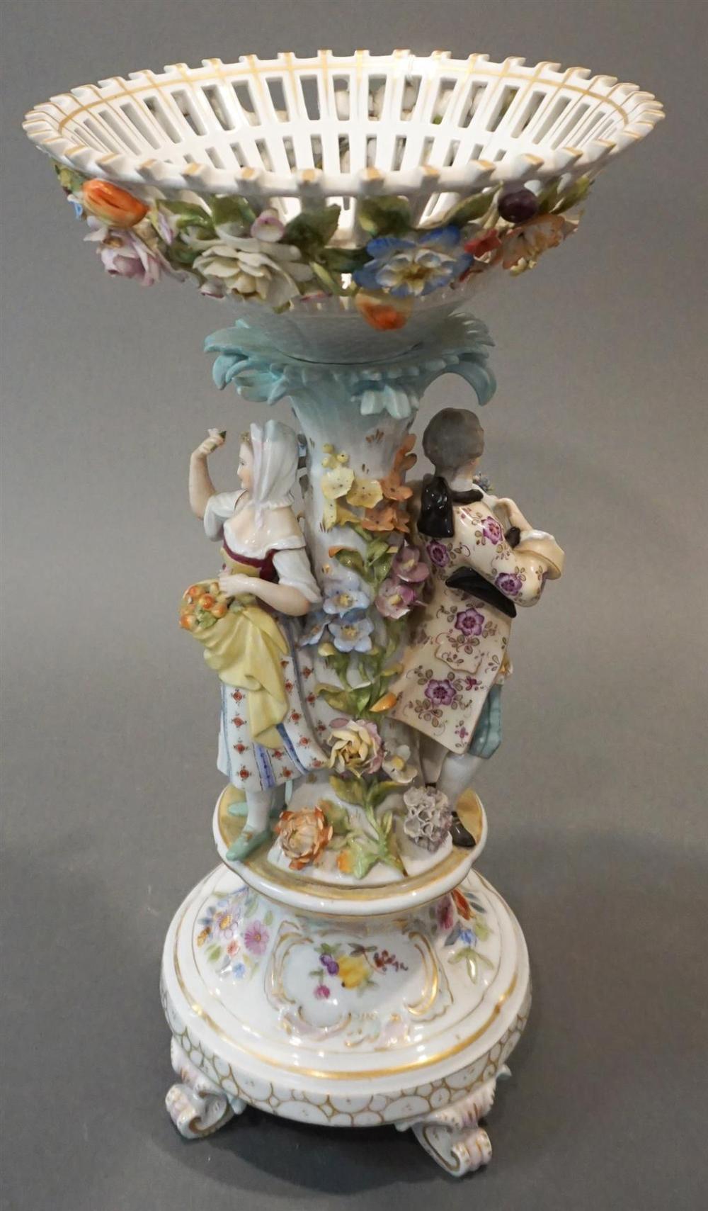 CONTINENTAL PORCELAIN FIGURAL BASE FRUIT