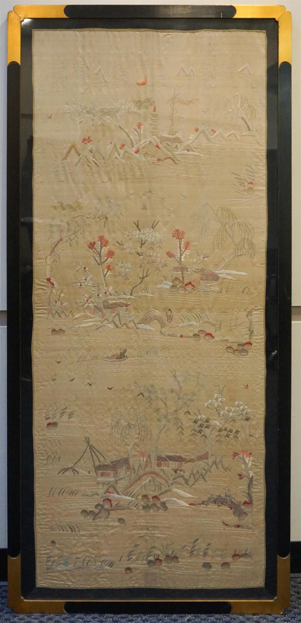CHINESE SILK EMBROIDERED PANEL  321cdd