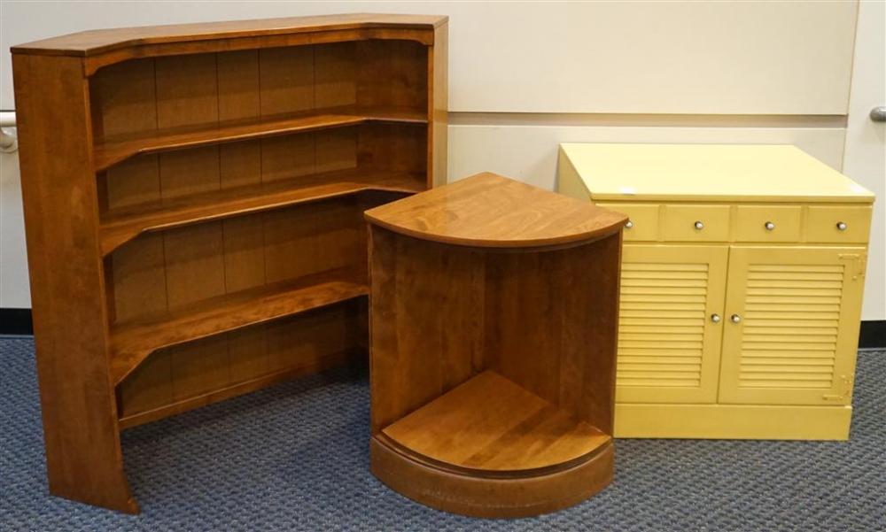 YELLOW PAINTED CABINET, MAPLE CORNER