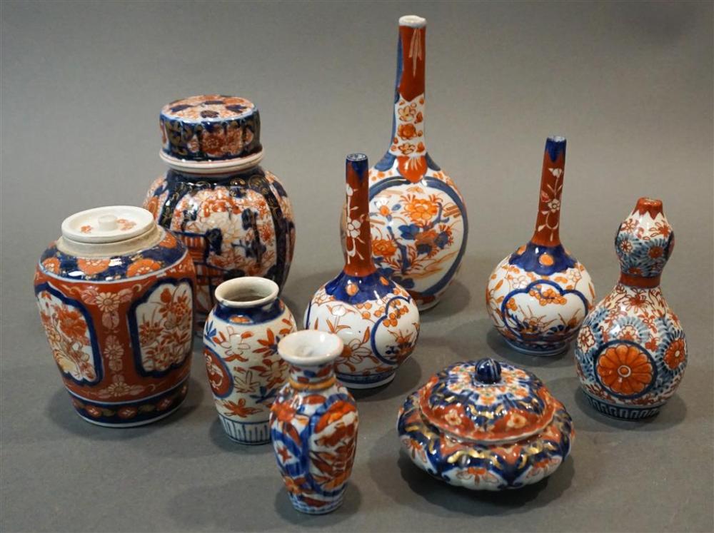 COLLECTION OF NINE IMARI BOTTLE