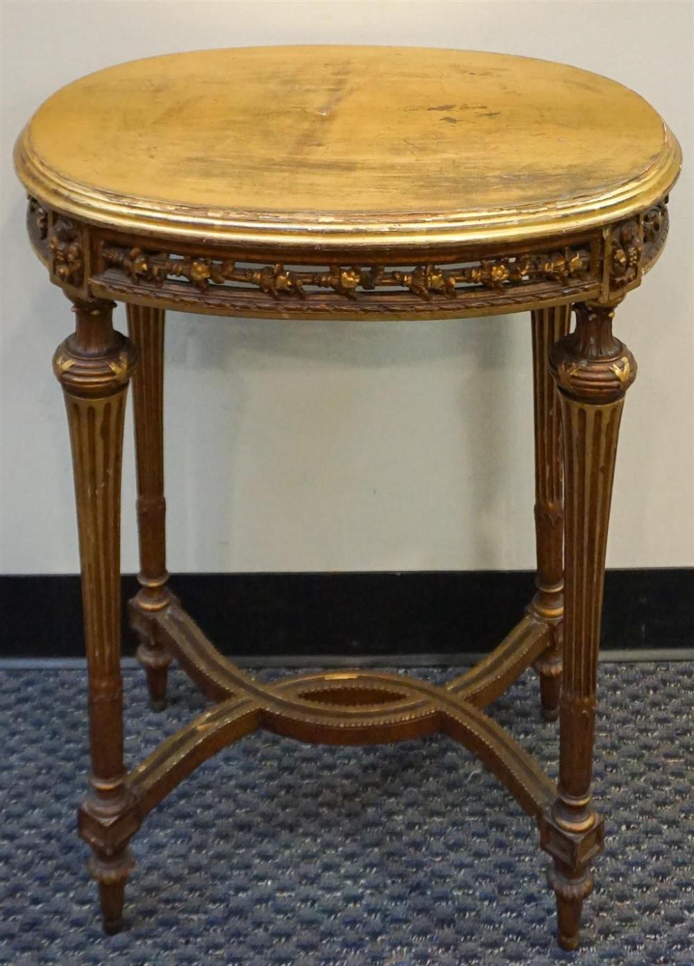 LOUIS XVI STYLE GILTWOOD OVAL SIDE