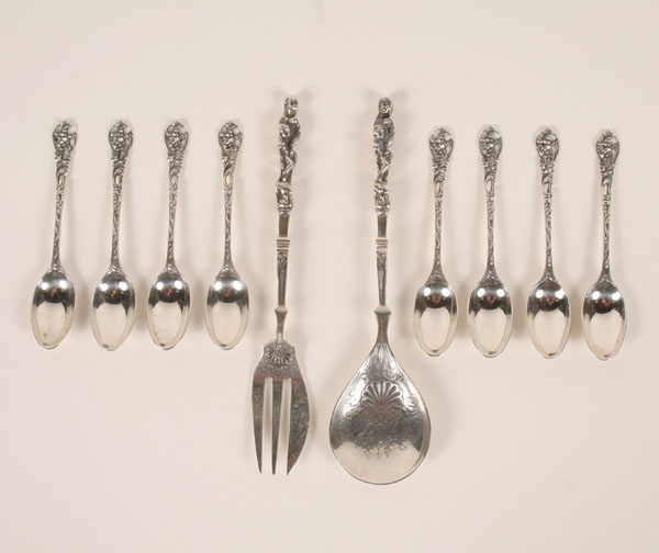 Dutch silver serving spoon and