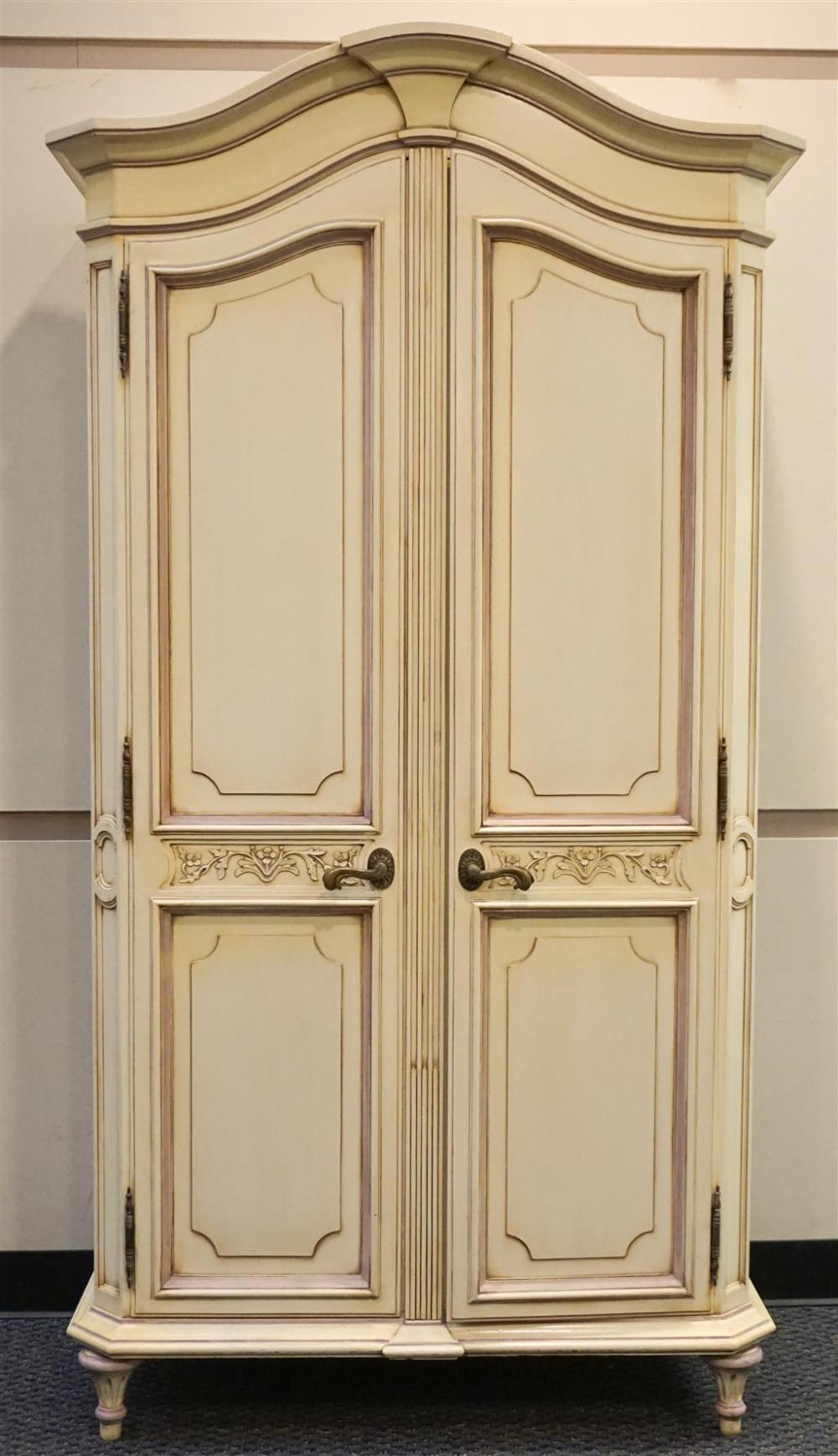 LOUIS XVI STYLE CREAM PAINTED ARMOIRE,