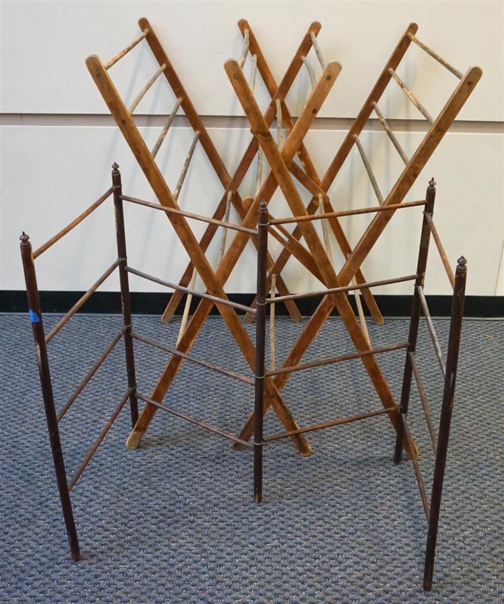 TWO 19TH CENTURY WOOD FOLDING DRYING 321d89
