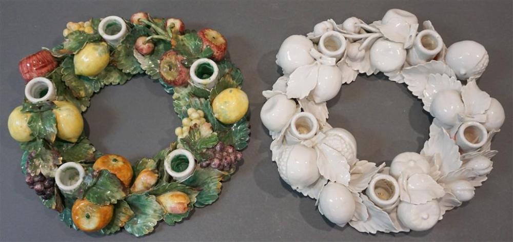 TWO ITALIAN CERAMIC FRUIT AND FLOWER 321d8a