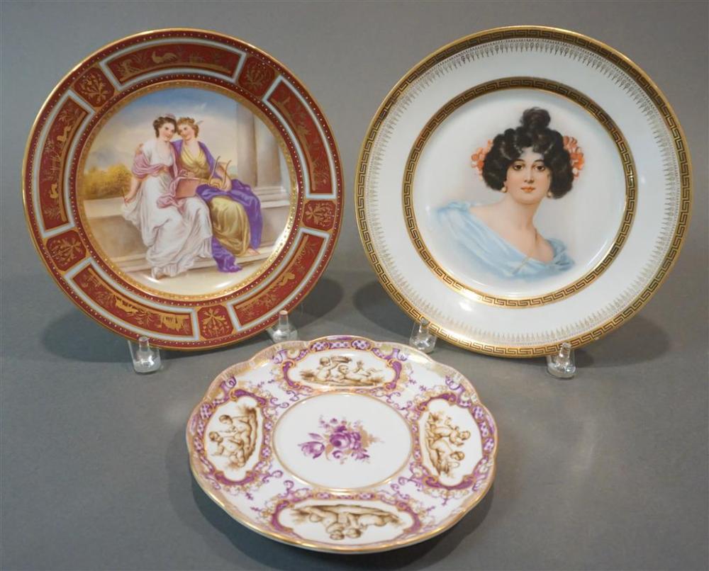 ROYAL VIENNA TYPE PLATE, AND TWO
