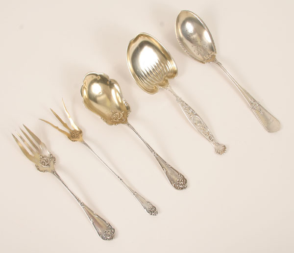 Five American sterling silver serving 502f7