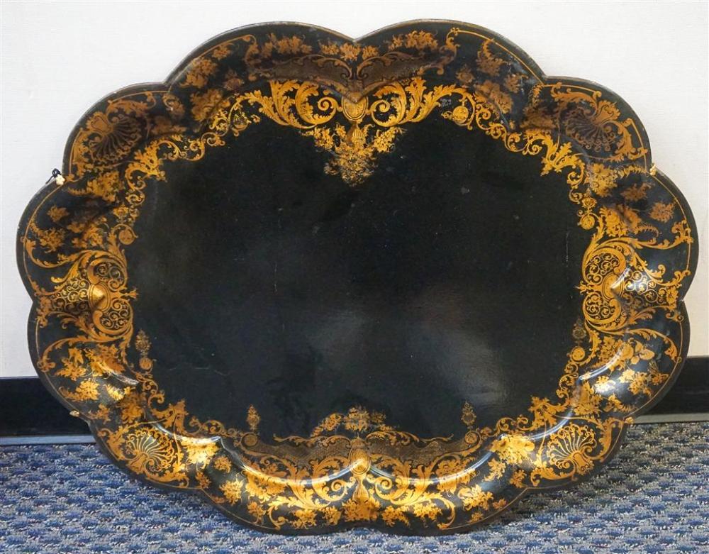 ENGLISH TOLE DECORATED OVAL TRAY,