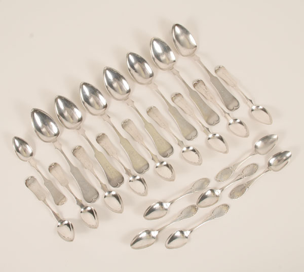 American coin silver spoons, 23pc,