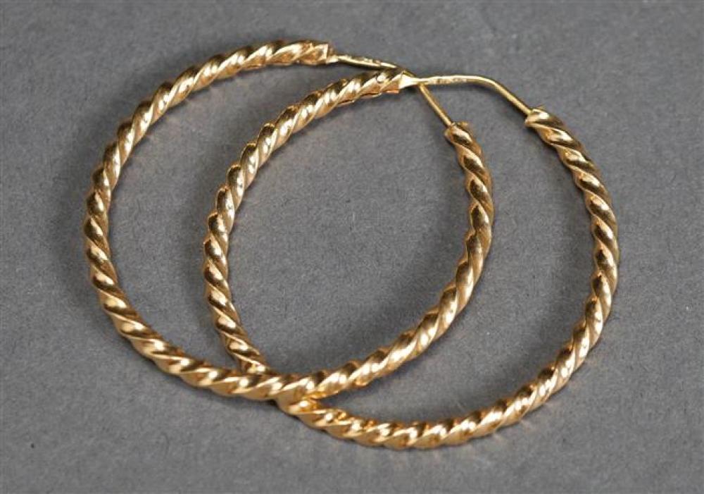 PAIR OF 18-KARAT YELLOW-GOLD HOOP