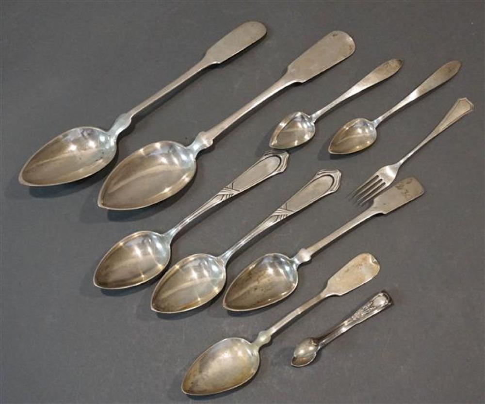 EIGHT CONTINENTAL SILVER SPOONS,