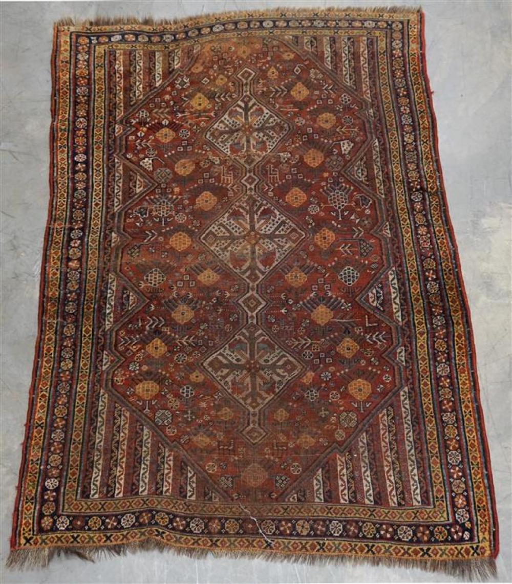 SHIRAZ RUG, 6 FT 1 IN BY 4 FT (REPAIRED)Shiraz
