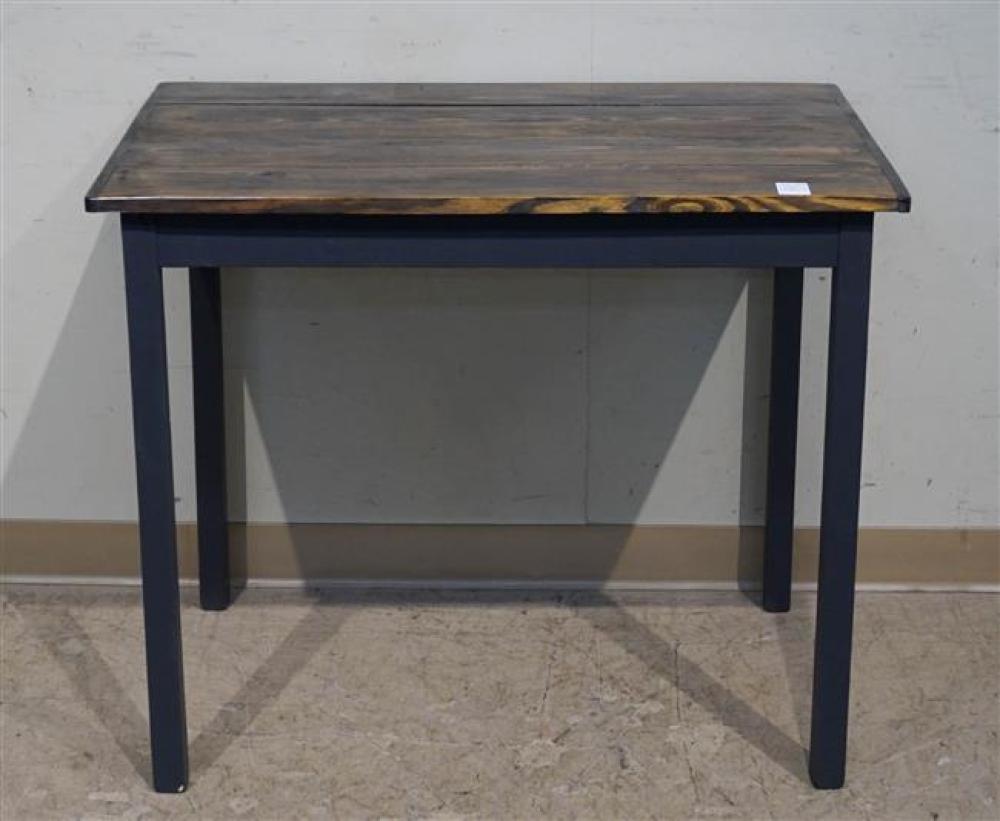 DECORATED OAK TABLE DESK, HEIGHT: