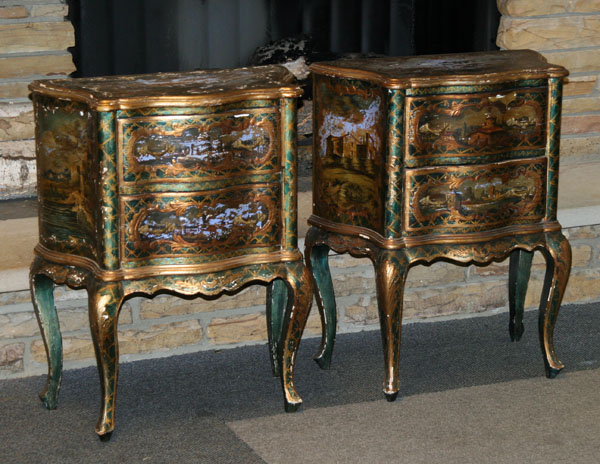 Pair French style hand painted 5030b