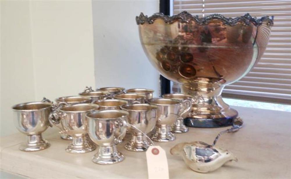 SILVER PLATE PEDESTAL PUNCH BOWL,