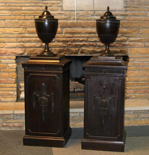 Pair Adams style urn form mahogany 5030f