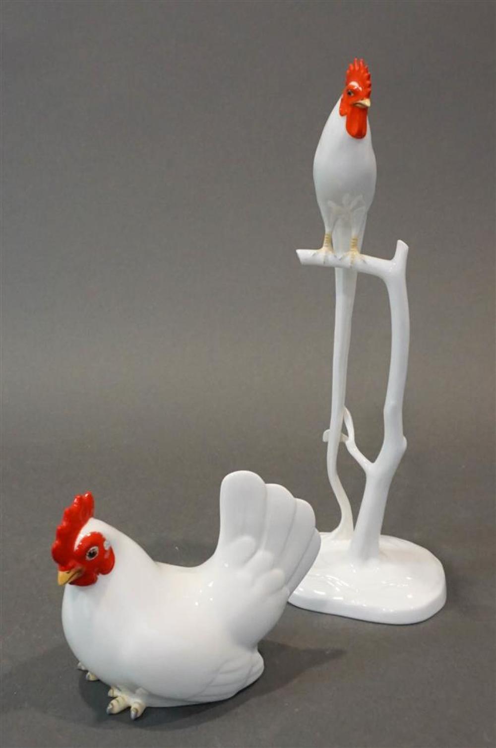 TWO NORITAKE PORCELAIN FOWL FIGURINESTwo