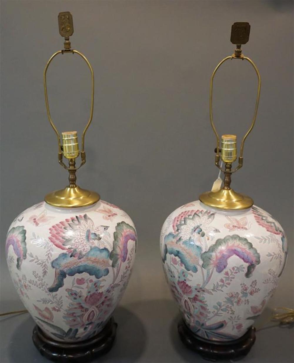 PAIR CHINESE POLYCHROME DECORATED