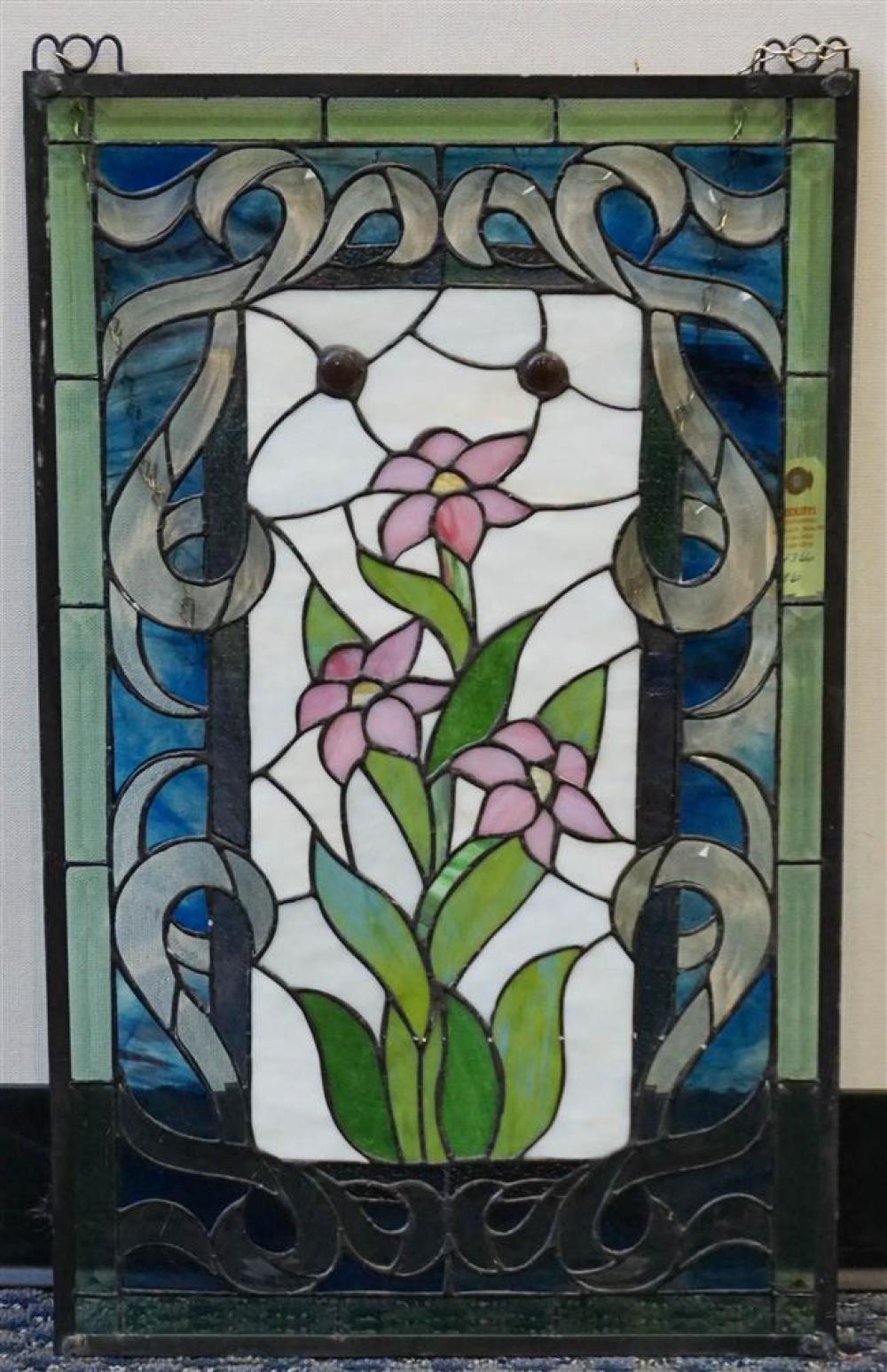 LEADED GLASS PANEL, 26 X 16 INLeaded