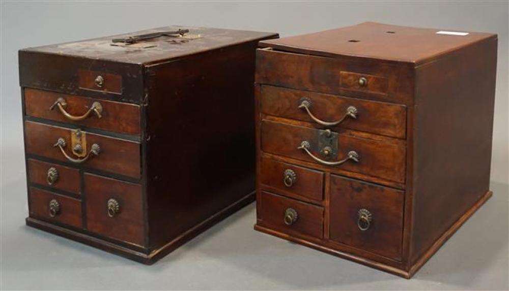 TWO JAPANESE KIAKIWOOD TABLE TANSU,