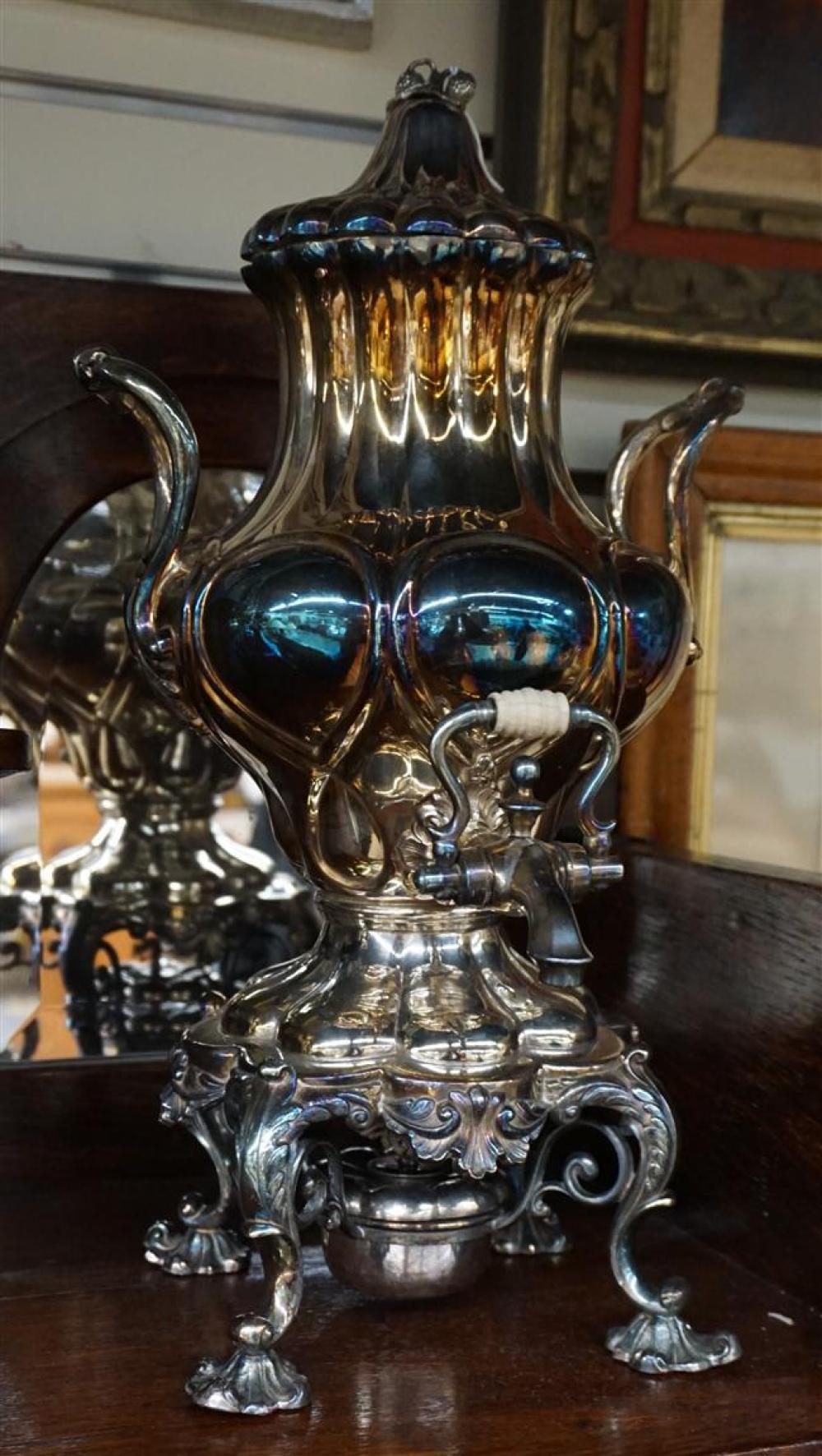 SILVER PLATE HOT WATER URN WITH