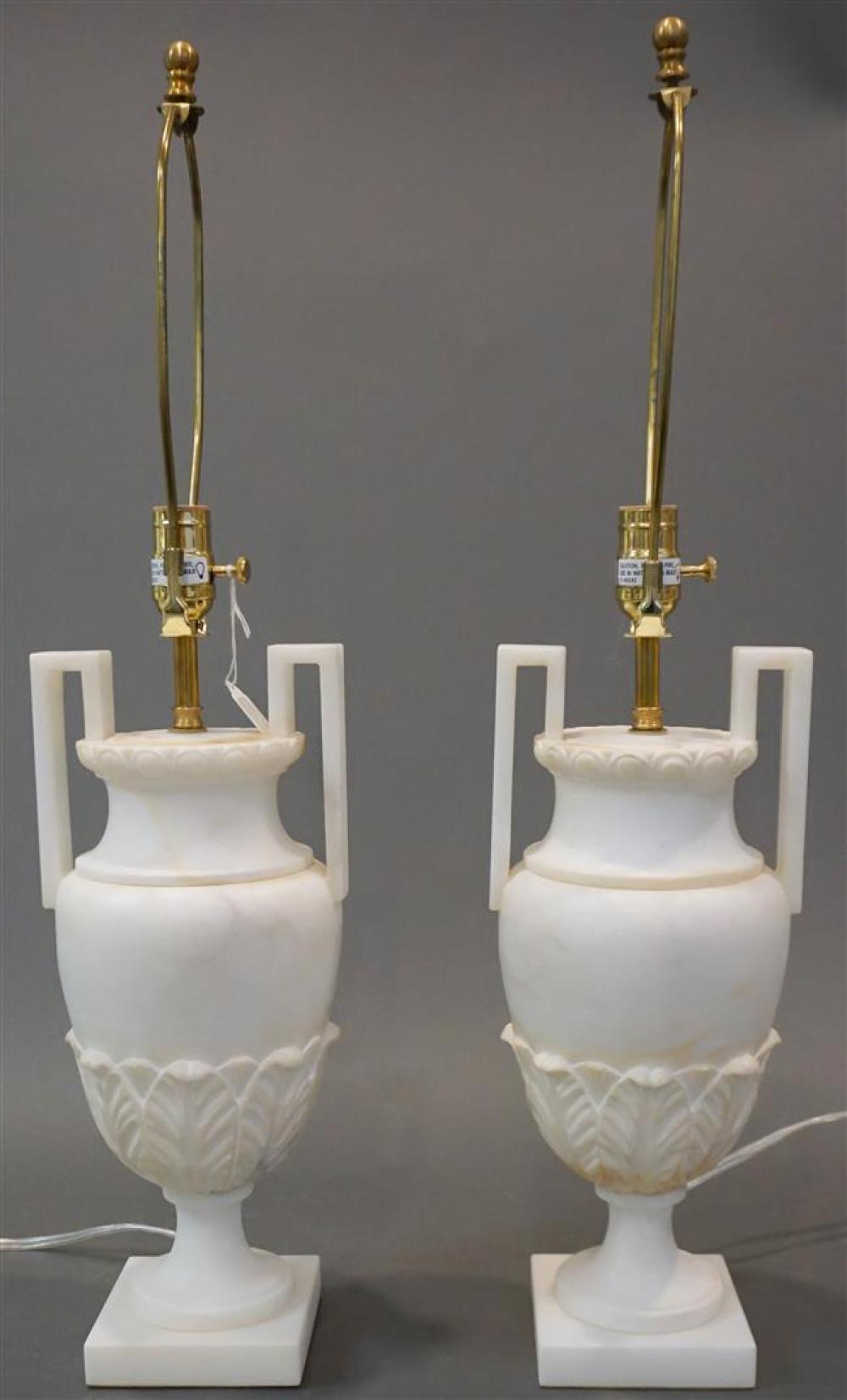 PAIR OF ITALIAN ALABASTER TWO HANDLE 321f7a
