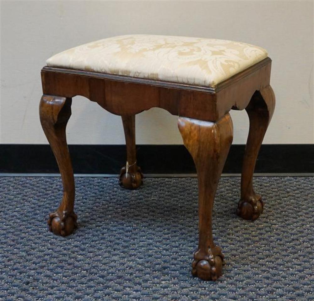 CHIPPENDALE WALNUT UPHOLSTERED