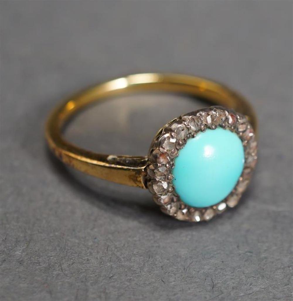 TESTED 18 KARAT YELLOW GOLD TURQUOISE 321fea
