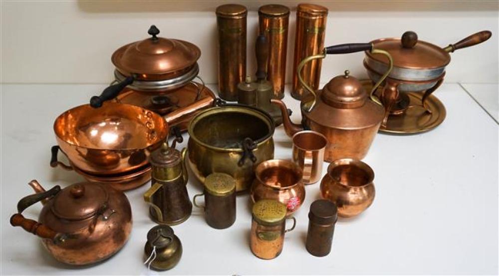 GROUP OF COPPER AND BRASS KITCHEN