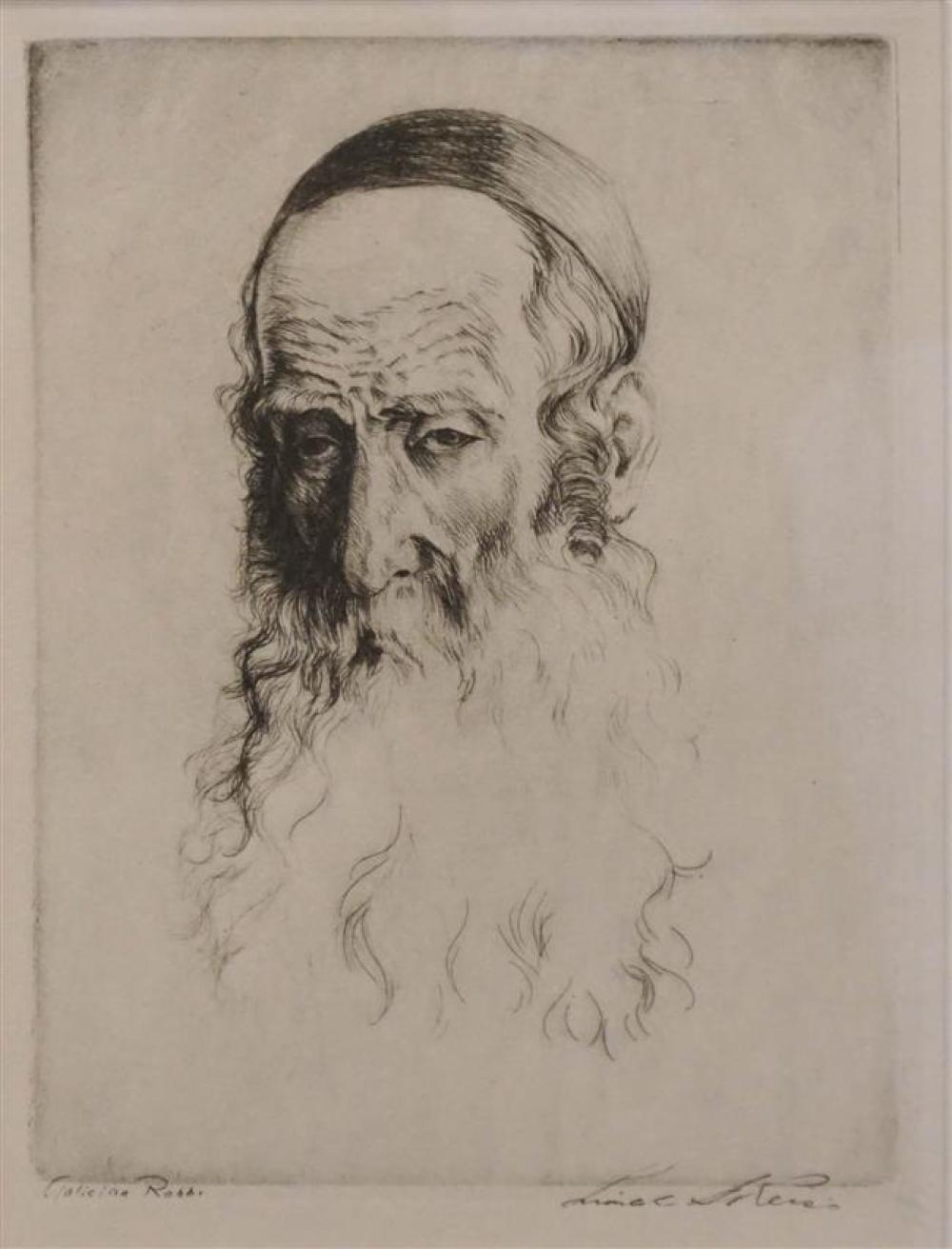 LIONEL REISS, GALLICIAN RABBI, ETCHING,