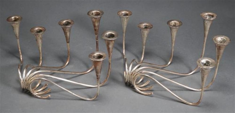 PAIR MEXICAN STERLING SIX-LIGHT