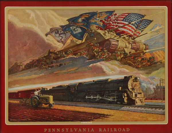 Dean Cornwell Penn RR WWII poster  5033c