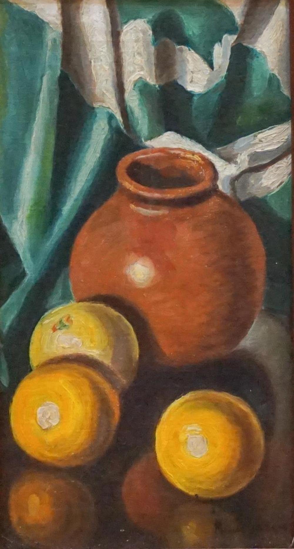 20TH CENTURY, STILL LIFE WITH POTTERY