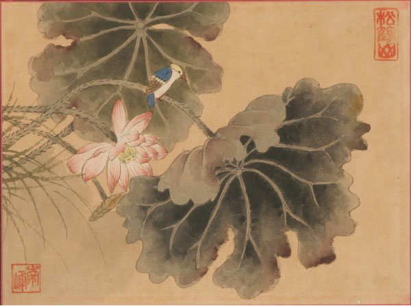 Three Chinese watercolors depicting 50343