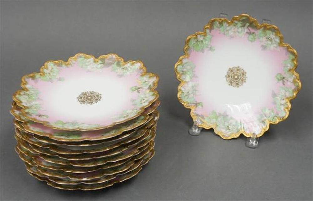 ELEVEN LIMOGES FLORAL DECORATED 322103