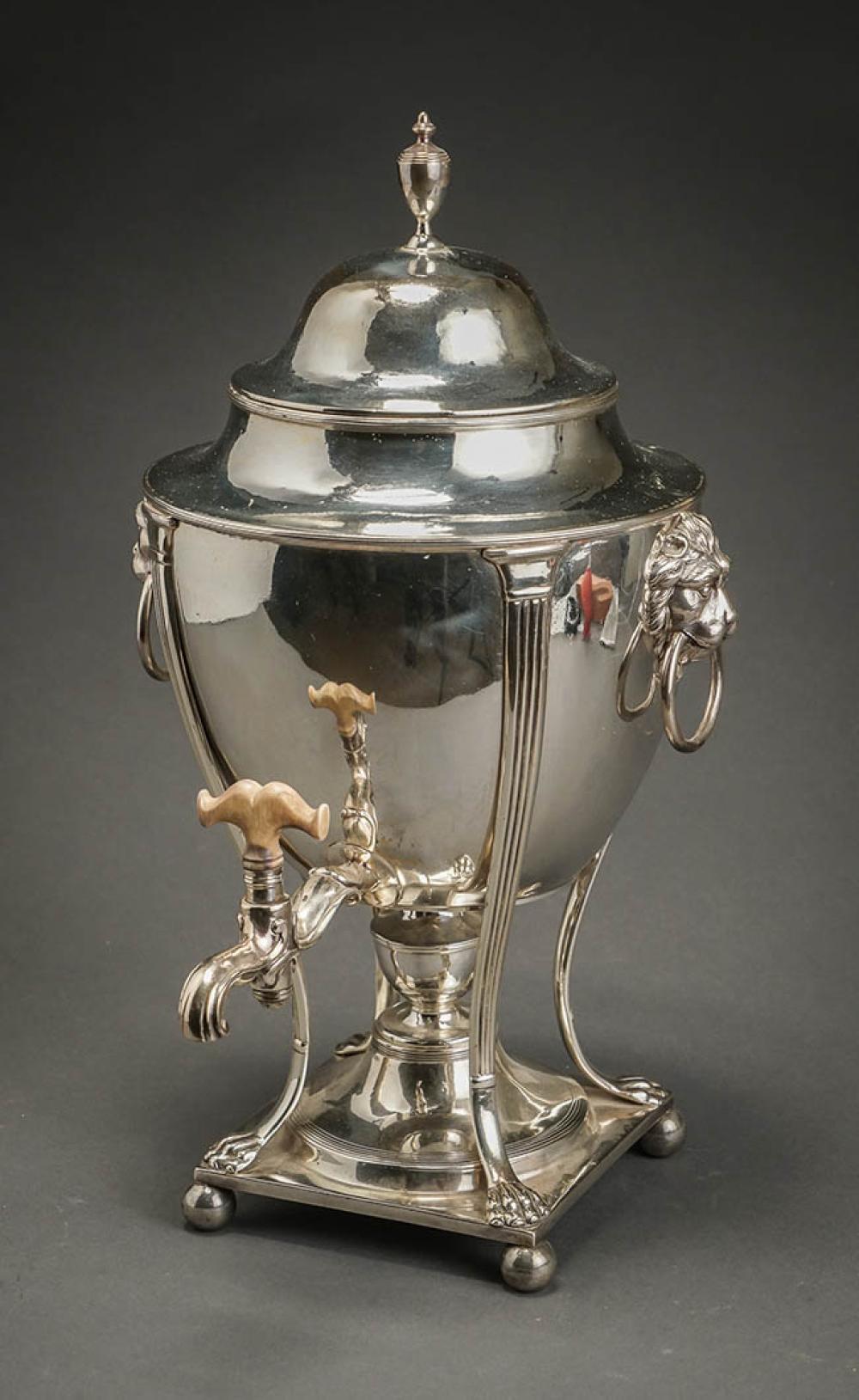 GEORGE III STERLING TEA URN DUNCAN