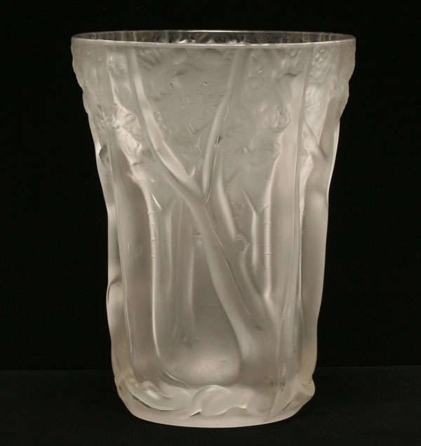 Large Czech frosted art glass vase 50373