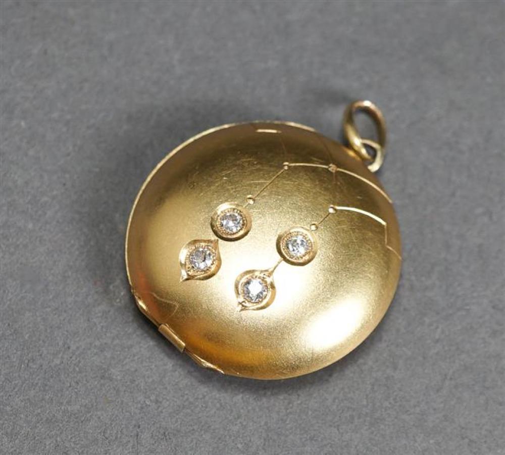 14-KARAT YELLOW-GOLD AND DIAMOND LOCKET,