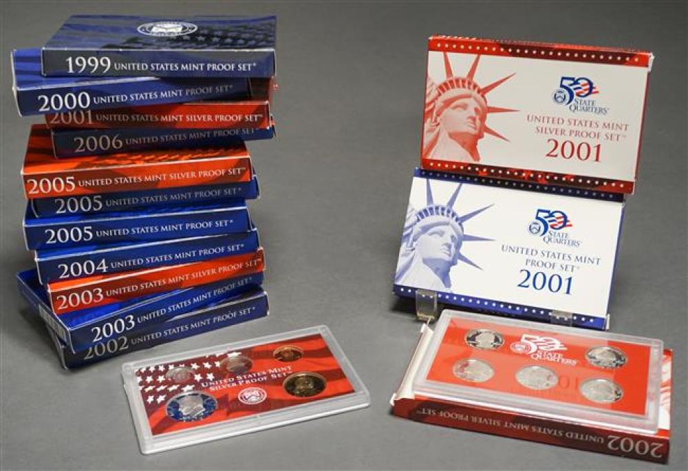 FOURTEEN US MINT PROOF SETSFourteen