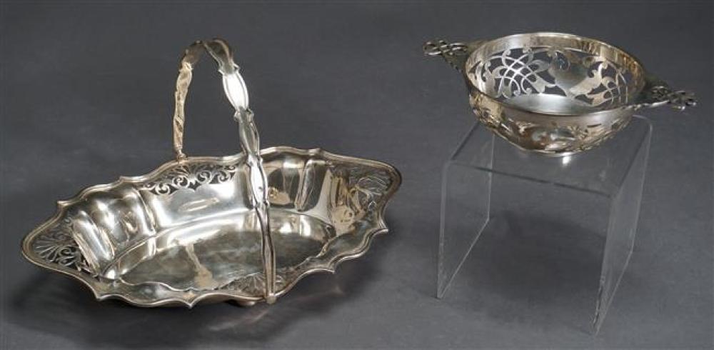 ENGLISH SILVER BASKET AND A PIERCED 322346