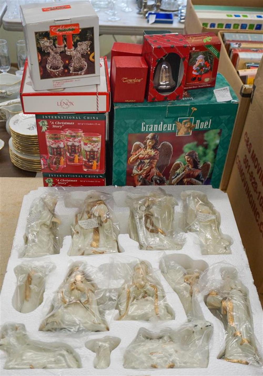 PORCELAIN NATIVITY AND OTHER CHRISTMAS