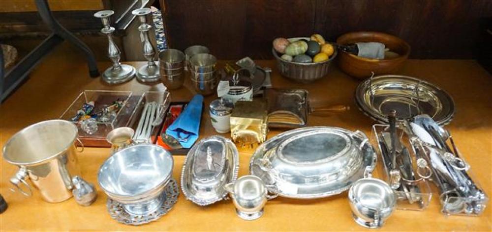 GROUP WITH SILVER PLATE PEWTER 3223bf